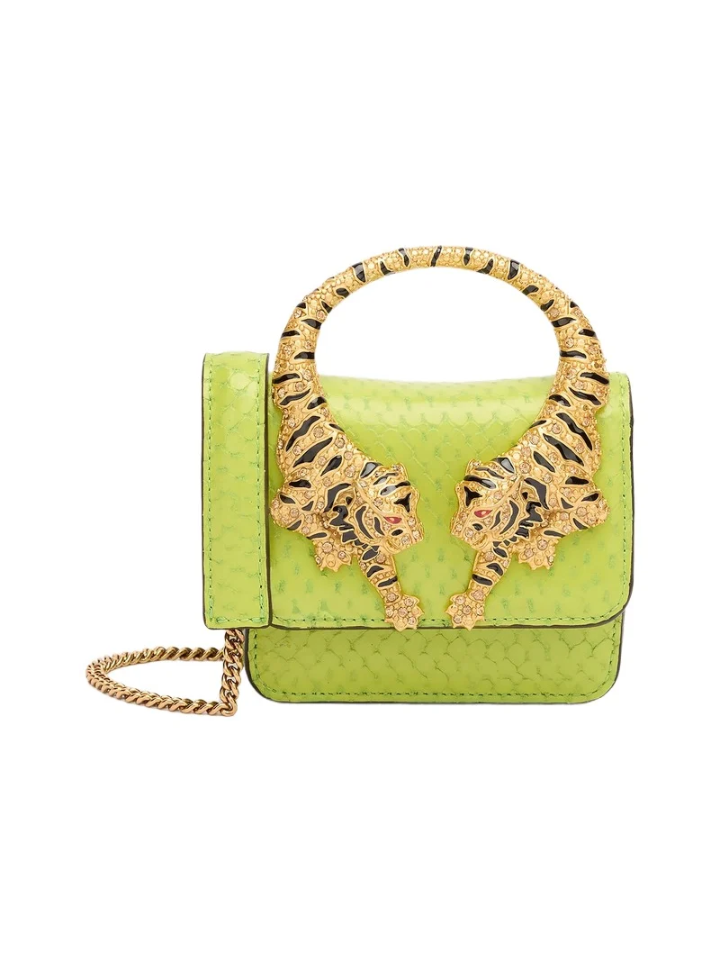 Roberto Cavalli Roar Bag With Bejeweled Tigers