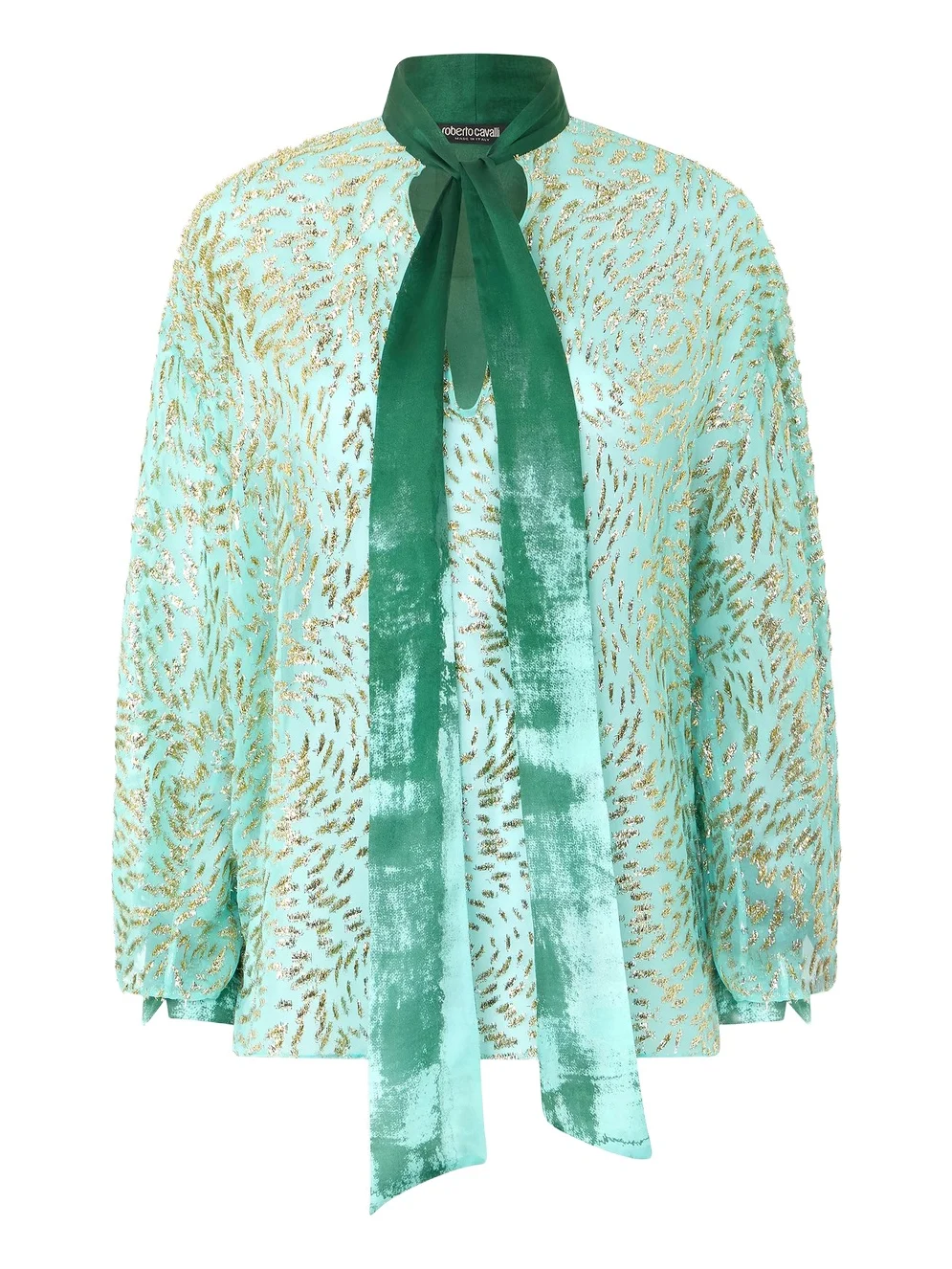Silk-Blend Blouse With Radiant Pattern Silk-Blend Blouse With Radiant Pattern