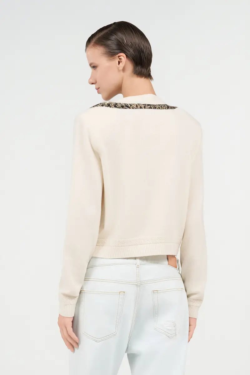 Roberto Cavalli Wool Cardigan with Tiger Embroidery | Thumbnail 3