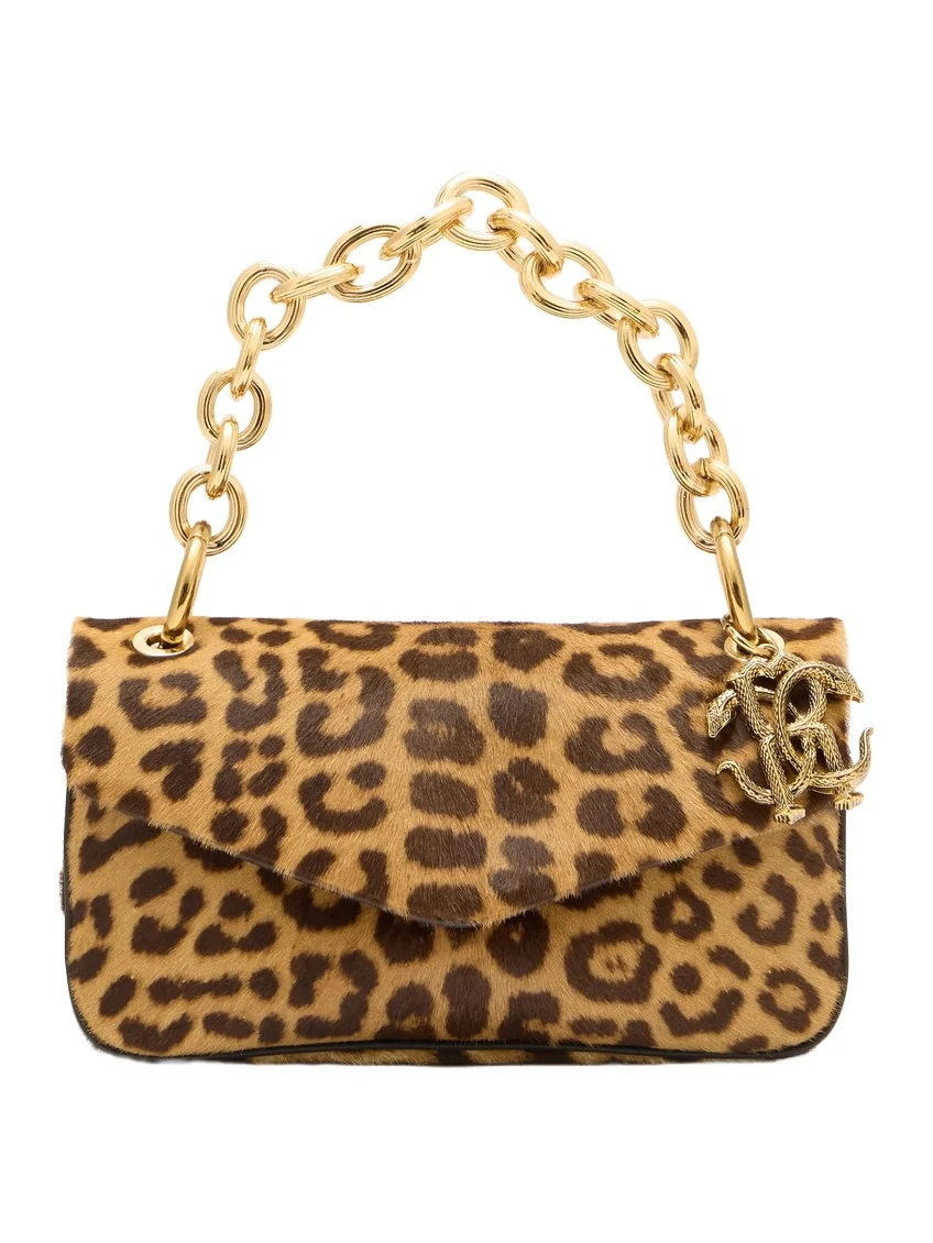 Small Bag With Leopard Skin Print And Chain Small Bag With Leopard Skin Print And Chain