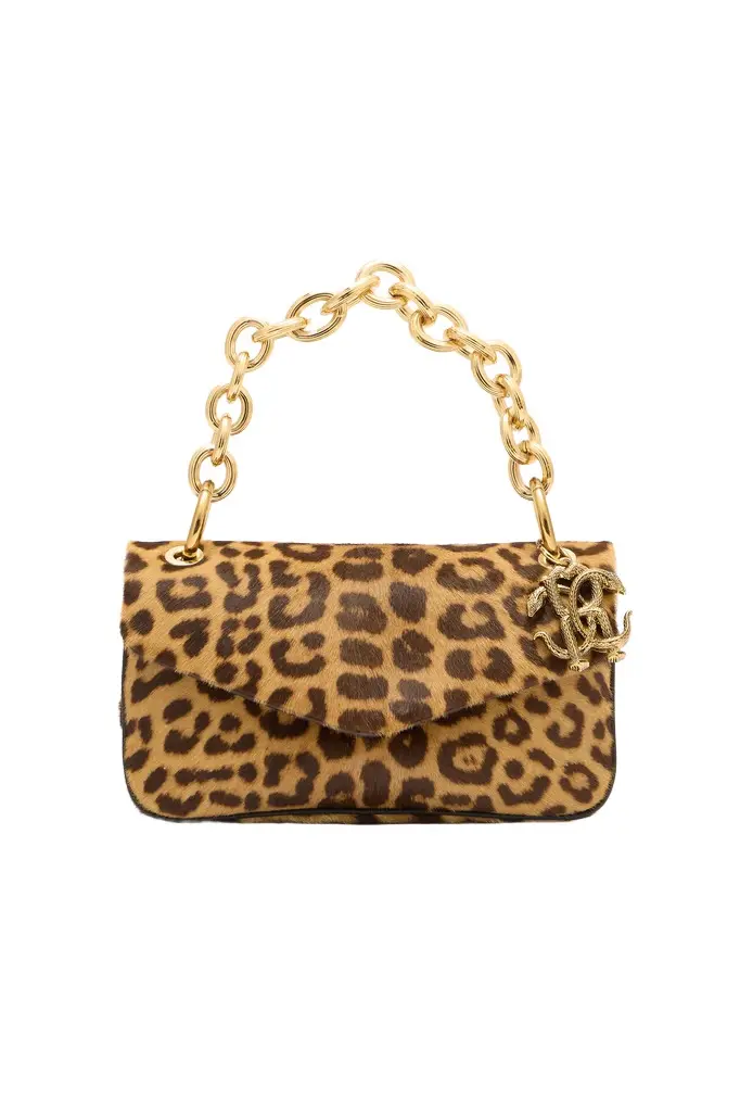 Small Bag With Leopard Skin Print And Chain Small Bag With Leopard Skin Print And Chain