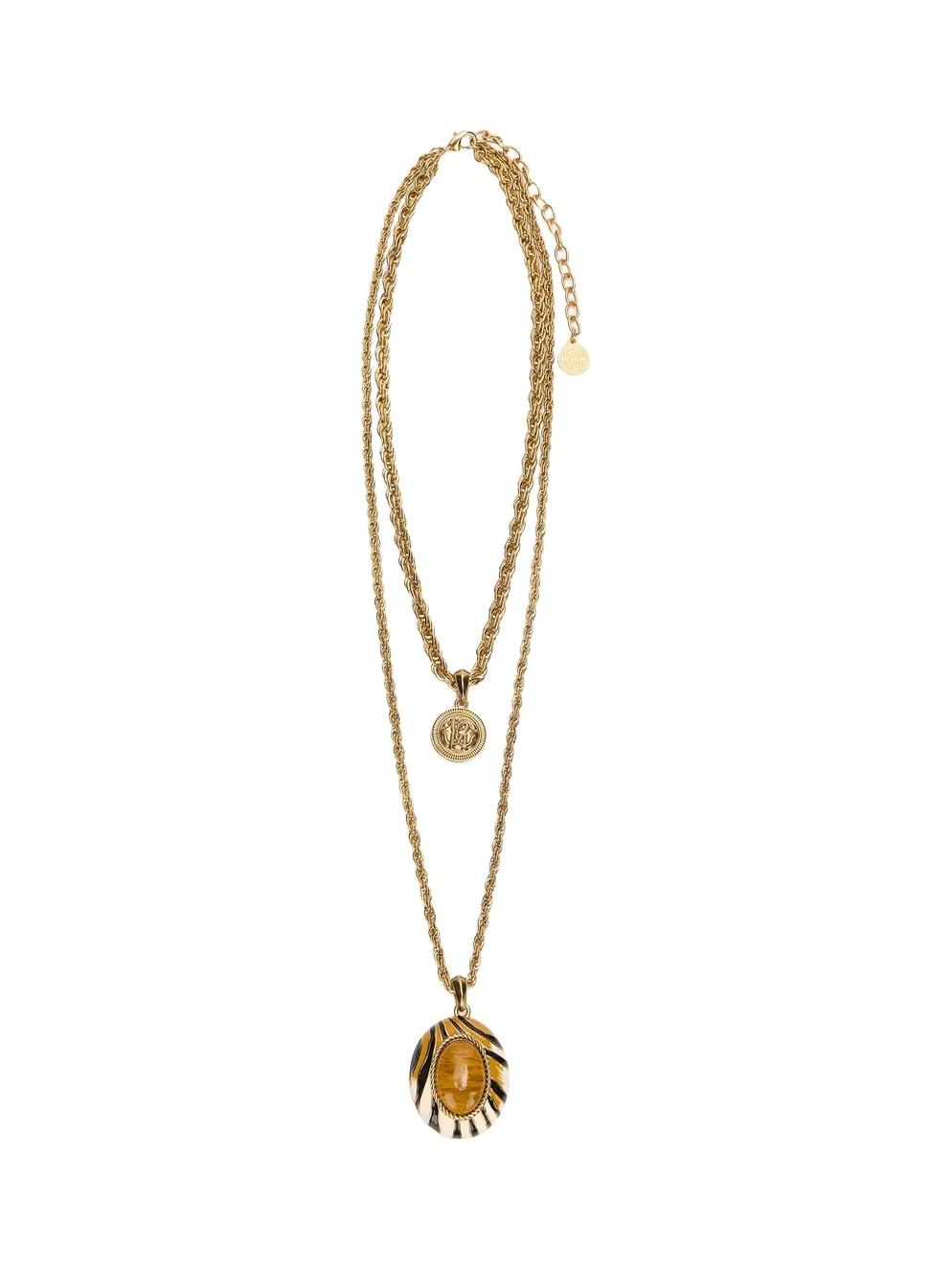 Double Necklace With Ray Of Gold Pendant Double Necklace With Ray Of Gold Pendant