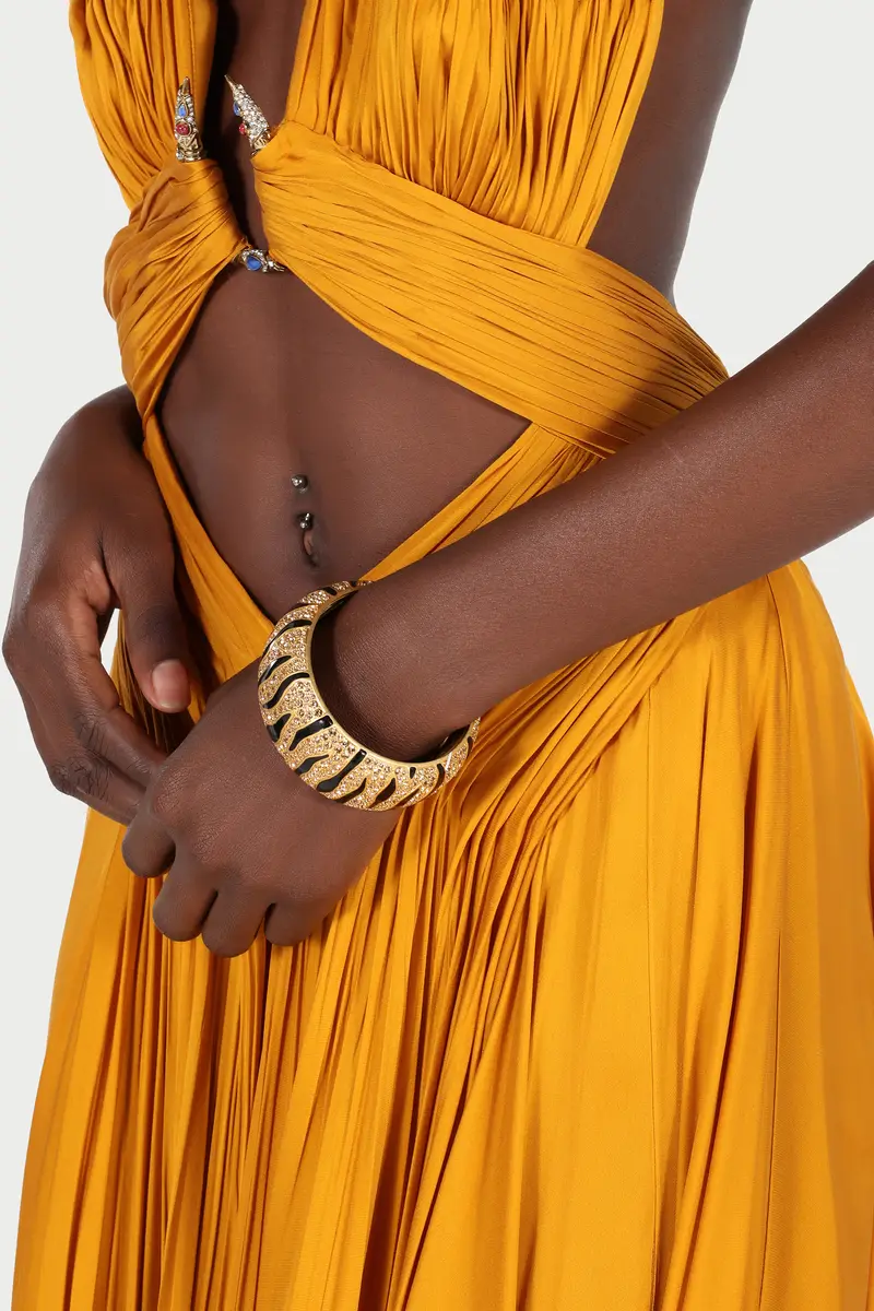 Roberto Cavalli Bangle With Crystals And Tiger Skin Pattern | Thumbnail 2 Roberto Cavalli Bangle With Crystals And Tiger Skin Pattern | Thumbnail 2