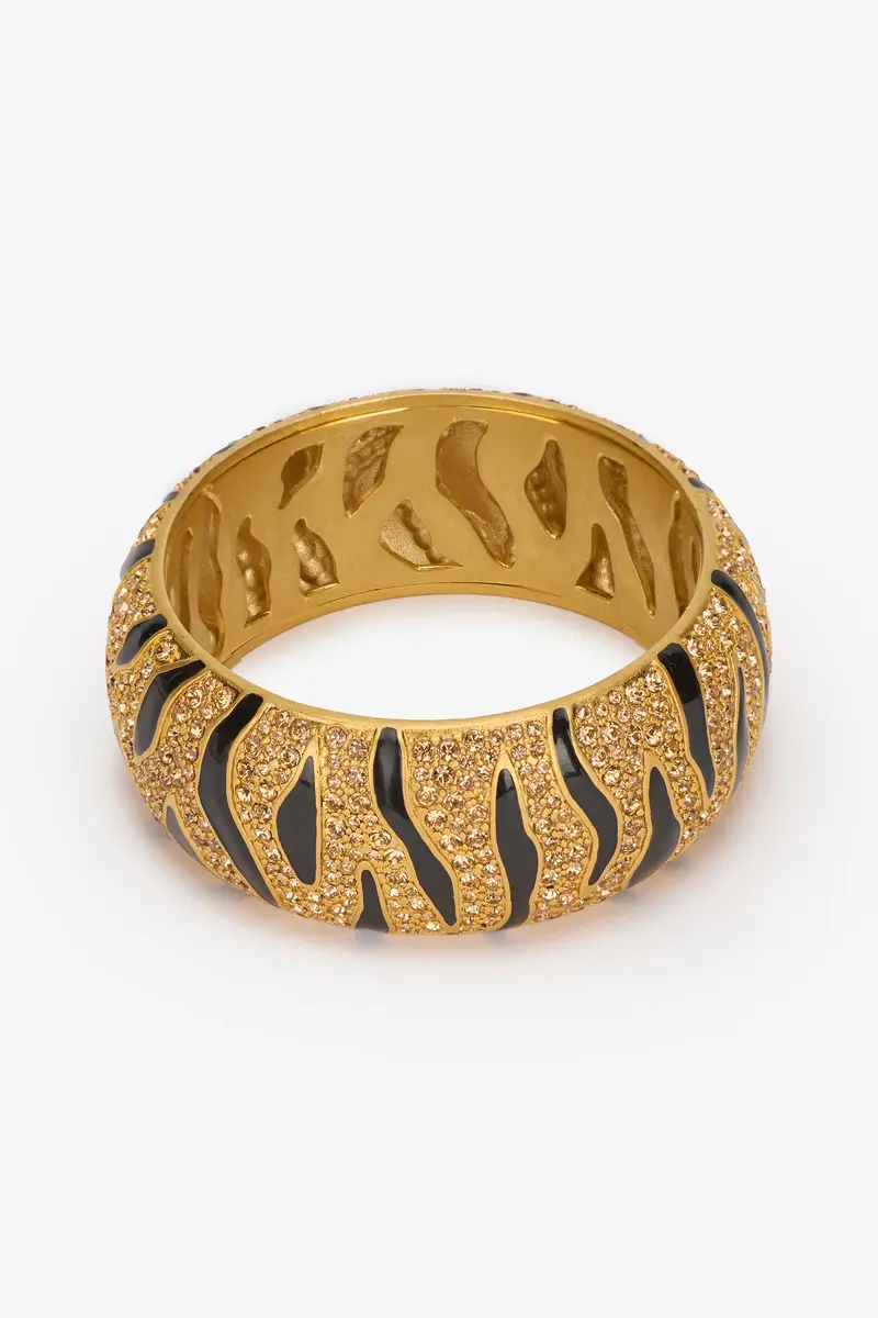 Roberto Cavalli Bangle With Crystals And Tiger Skin Pattern | Thumbnail 3 Roberto Cavalli Bangle With Crystals And Tiger Skin Pattern | Thumbnail 3