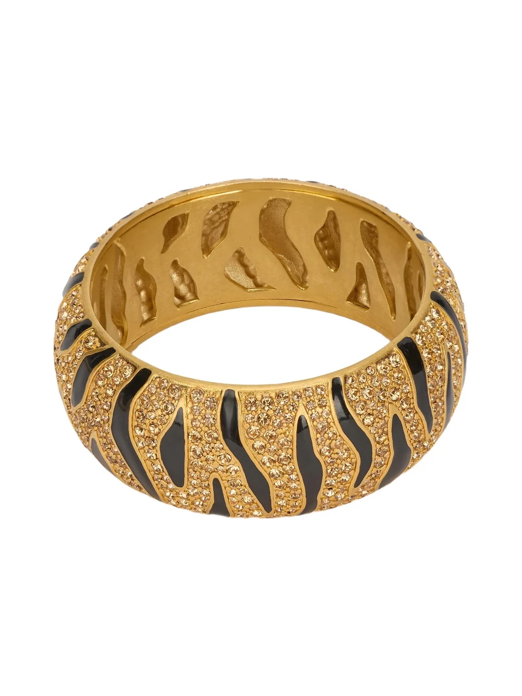 Bangle With Crystals And Tiger Skin Pattern
