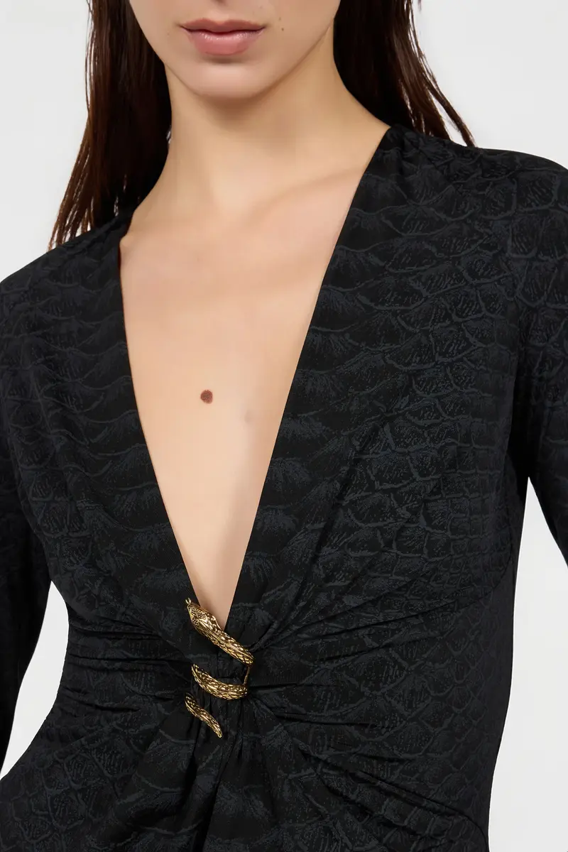 Roberto Cavalli Dress With Serpentine Print And Jewel Detail | Thumbnail 5 Roberto Cavalli Dress With Serpentine Print And Jewel Detail | Thumbnail 5