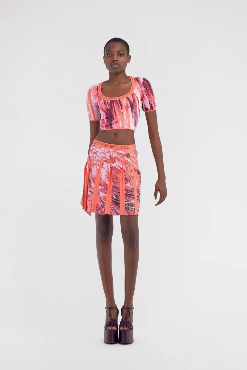 Roberto Cavalli Plumange Print Mini Skirt | Thumbnail 5