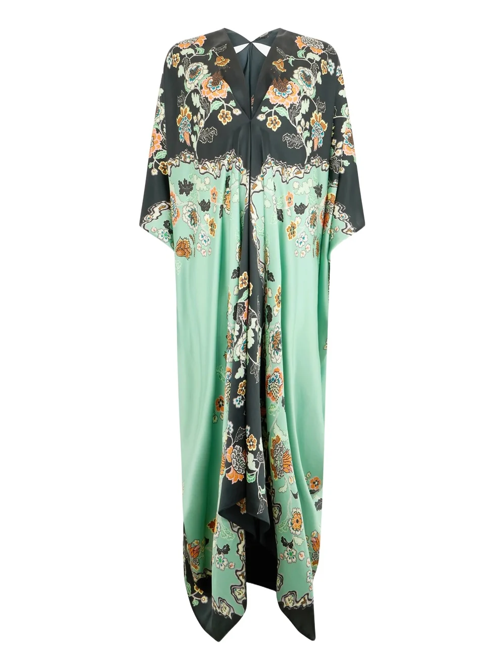 Roberto Cavalli Silk Kaftan Dress With Kimono Print