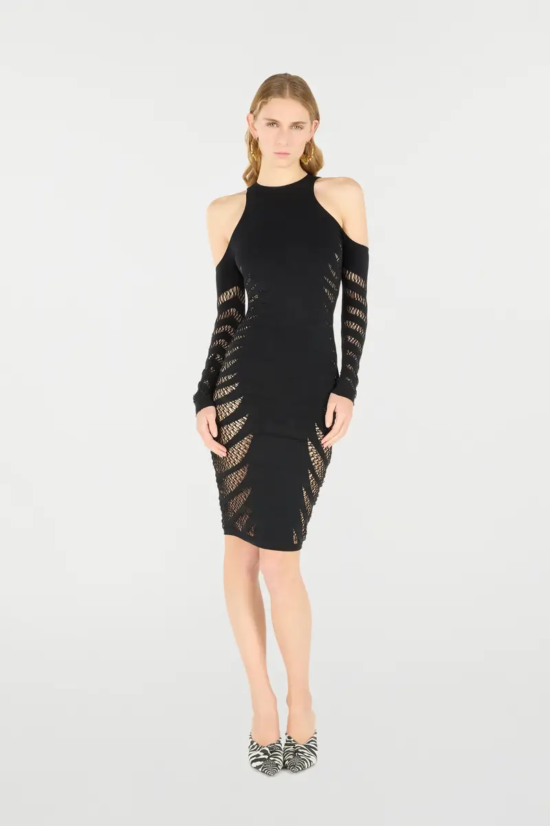 Roberto Cavalli Midi Dress With Perforated Pattern | Thumbnail 7 Roberto Cavalli Midi Dress With Perforated Pattern | Thumbnail 7