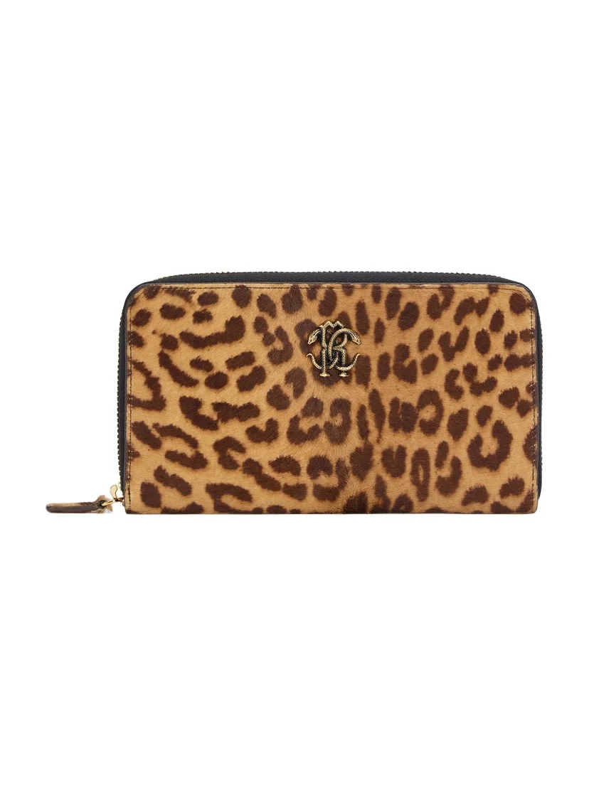 Jaguar Skin Print Zip-Around Wallet