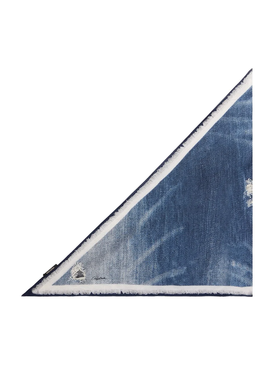 Roberto Cavalli Silk scarf with denim patchwork print