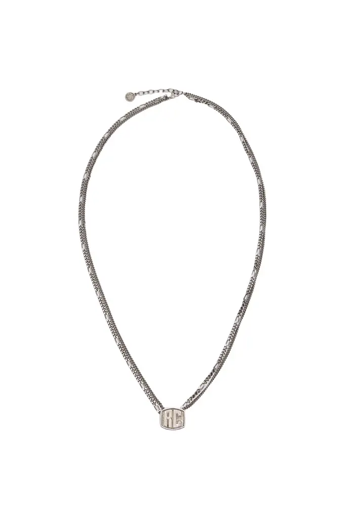 Roberto Cavalli Necklace With Double Chain And RC Monogram | Image 1 Roberto Cavalli Necklace With Double Chain And RC Monogram | Image 1