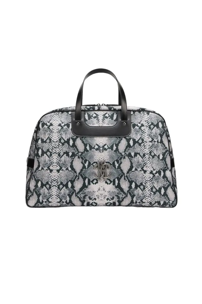 Roberto Cavalli Python Print Top Handle Handbag | Image 1 Roberto Cavalli Python Print Top Handle Handbag | Image 1