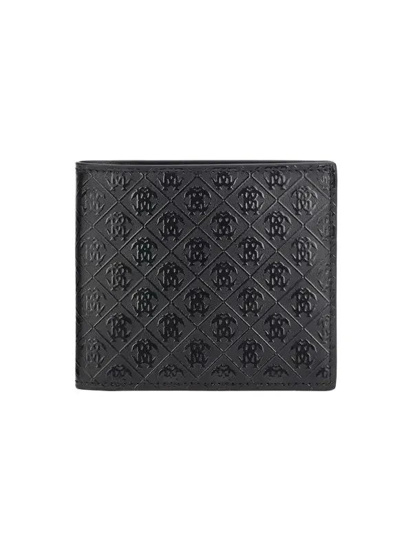 Roberto Cavalli Bi-Fold Wallet With Mirror Snake Monogram
