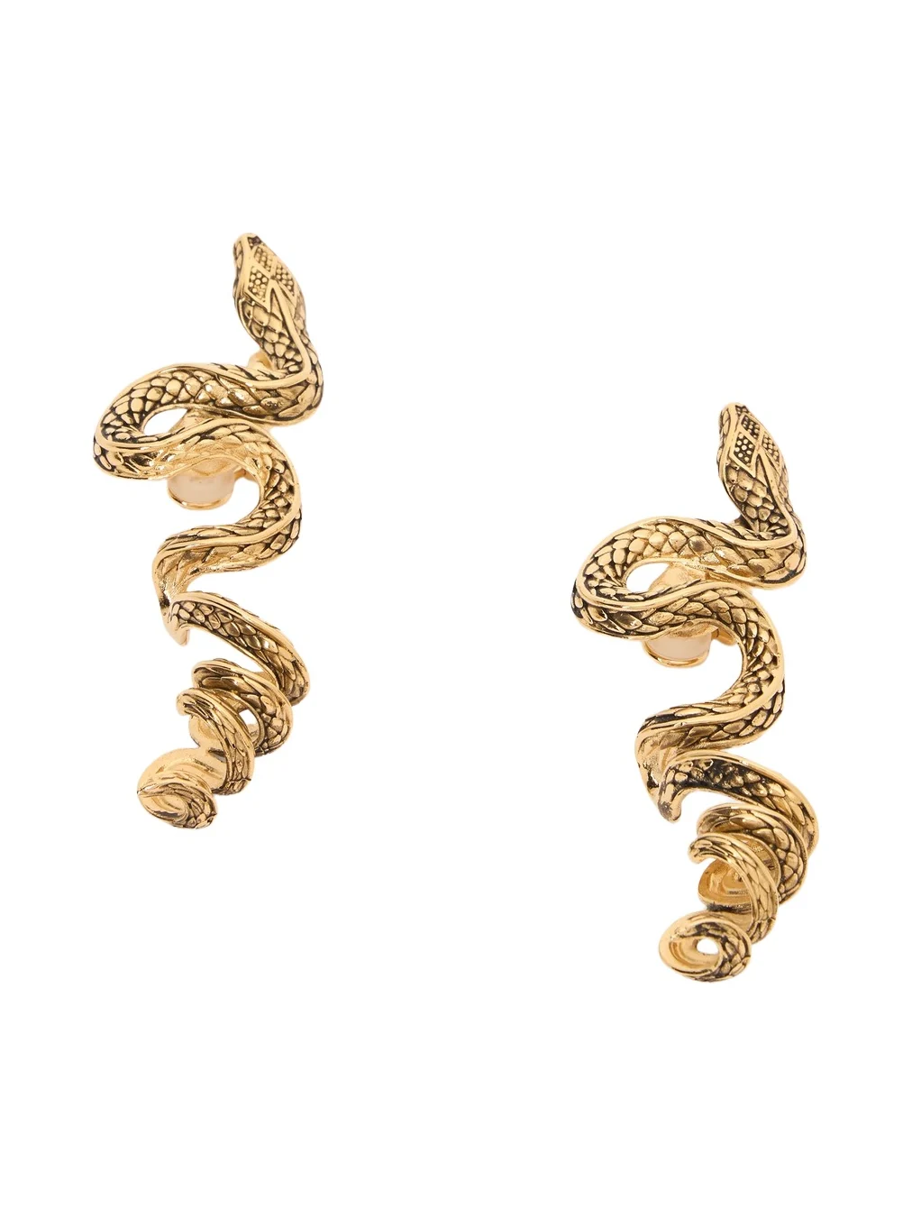 Antiqued Gold Snake Earrings Antiqued Gold Snake Earrings