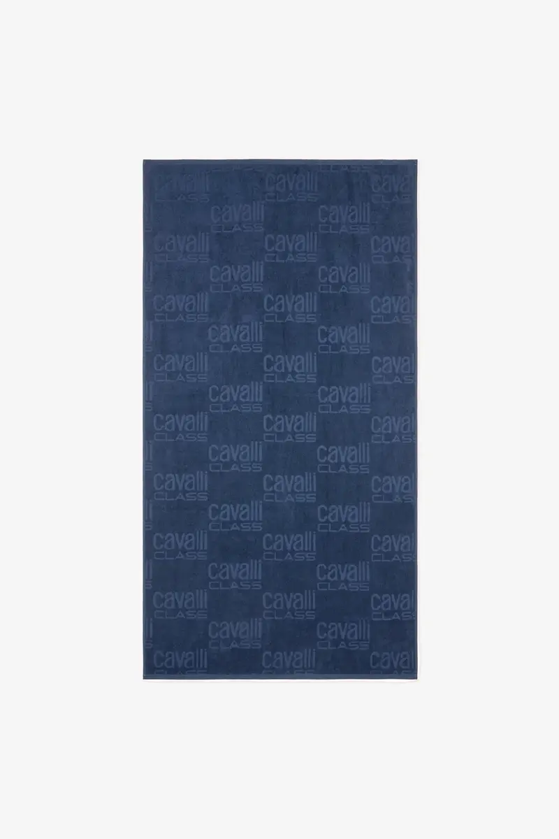 Roberto Cavalli Beach towel with all-over Cavalli Class logo | Thumbnail 2