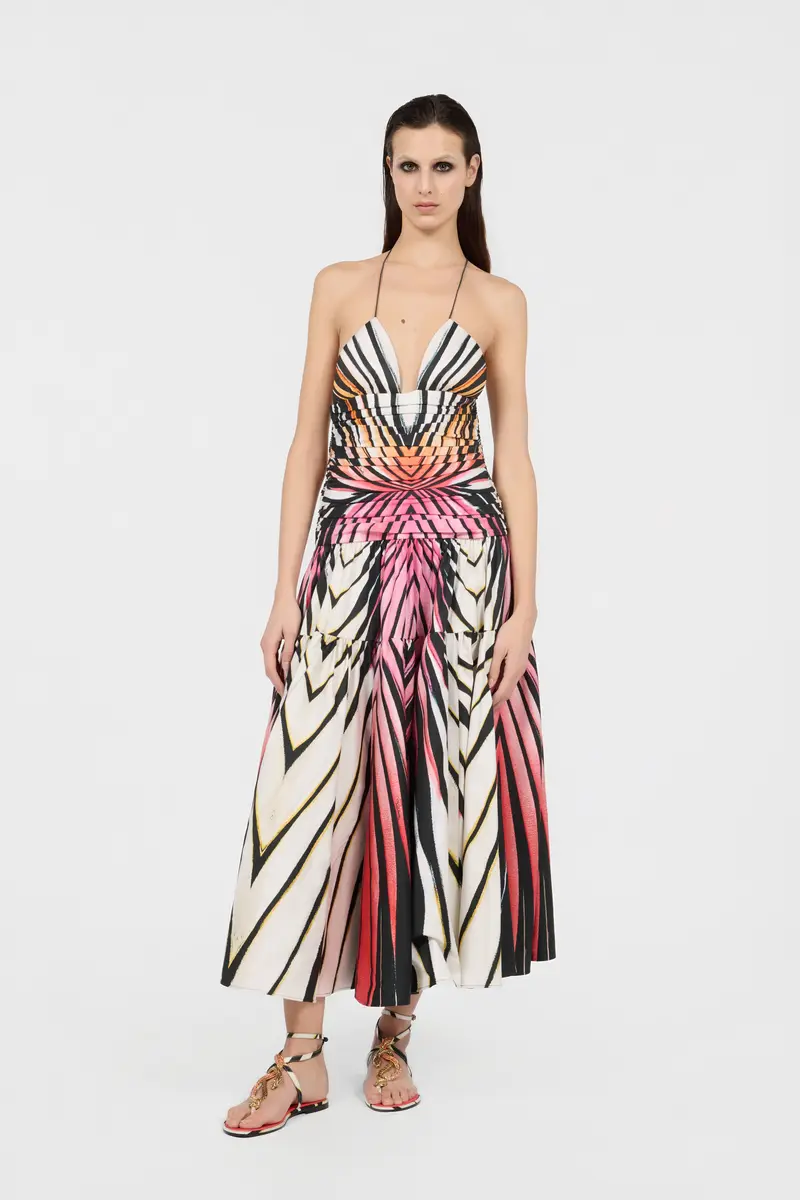 Roberto Cavalli Ray Of Paradise Print Midi Dress | Thumbnail 2