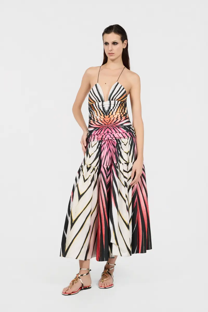 Roberto Cavalli Ray Of Paradise Print Midi Dress | Thumbnail 6
