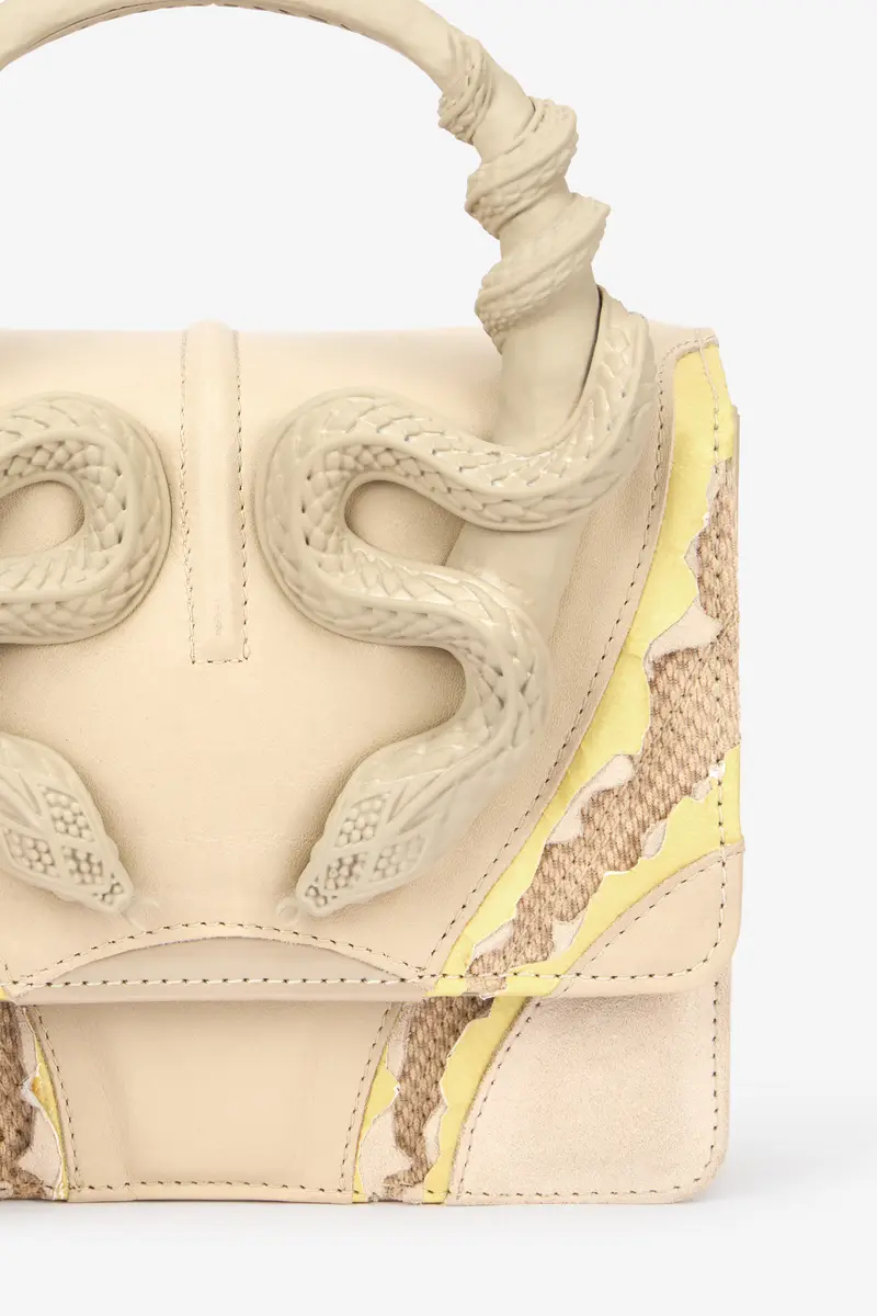Roberto Cavalli Small Ivory Bag With Snakes | Thumbnail 4 Roberto Cavalli Small Ivory Bag With Snakes | Thumbnail 4