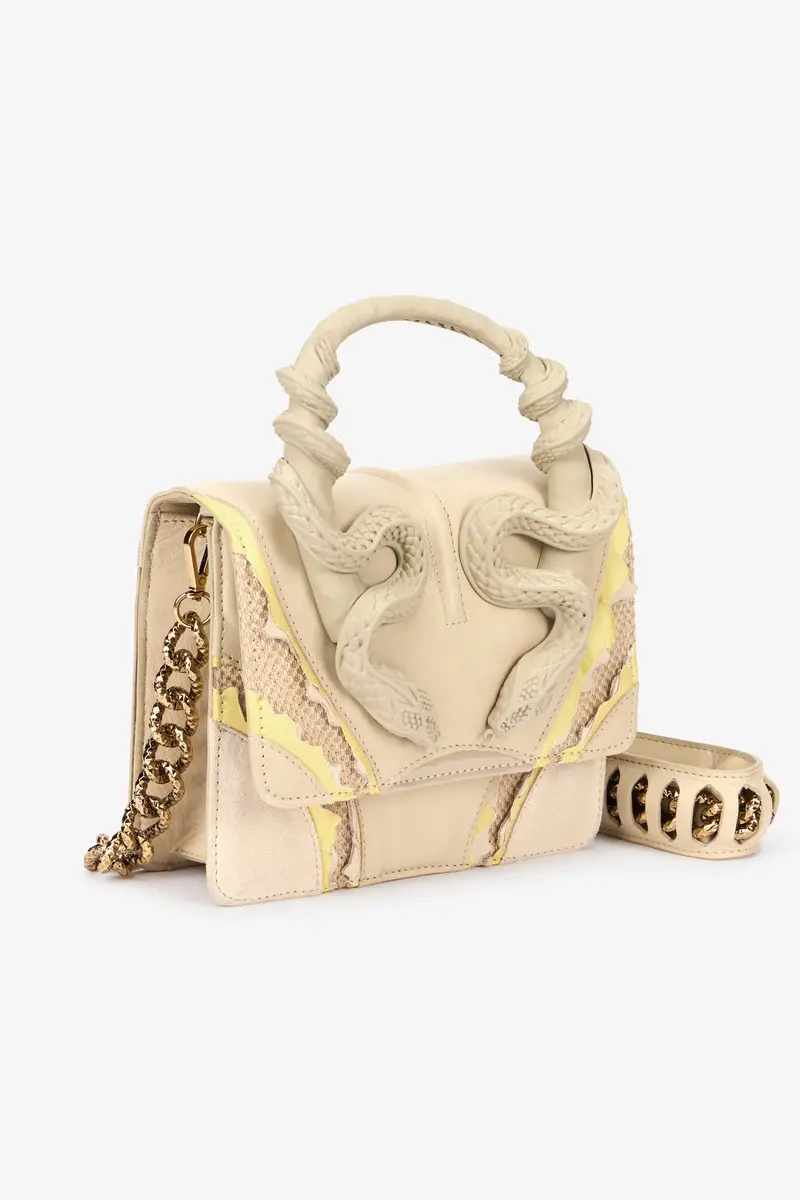 Roberto Cavalli Small Ivory Bag With Snakes | Thumbnail 5 Roberto Cavalli Small Ivory Bag With Snakes | Thumbnail 5