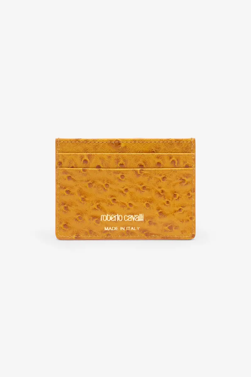 Roberto Cavalli Ostrich-Effect Flat Card Holder | Thumbnail 2 Roberto Cavalli Ostrich-Effect Flat Card Holder | Thumbnail 2