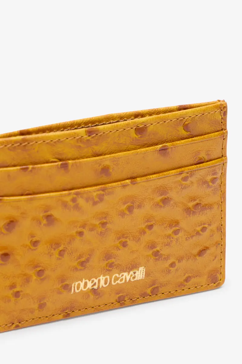 Roberto Cavalli Ostrich-Effect Flat Card Holder | Thumbnail 3 Roberto Cavalli Ostrich-Effect Flat Card Holder | Thumbnail 3