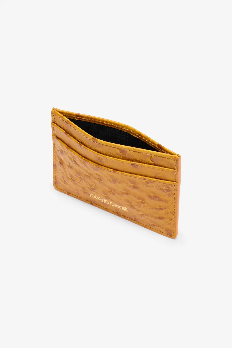 Roberto Cavalli Ostrich-Effect Flat Card Holder | Thumbnail 4 Roberto Cavalli Ostrich-Effect Flat Card Holder | Thumbnail 4