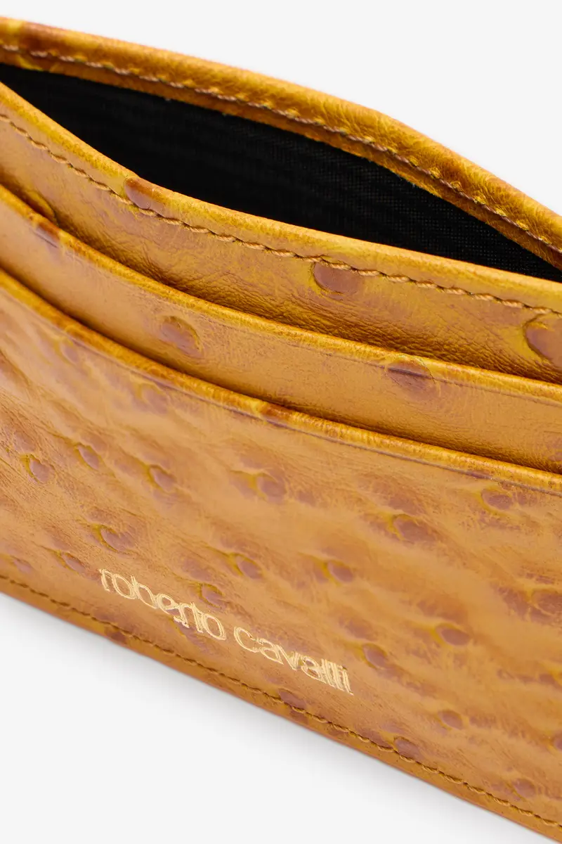Roberto Cavalli Ostrich-Effect Flat Card Holder | Thumbnail 5 Roberto Cavalli Ostrich-Effect Flat Card Holder | Thumbnail 5