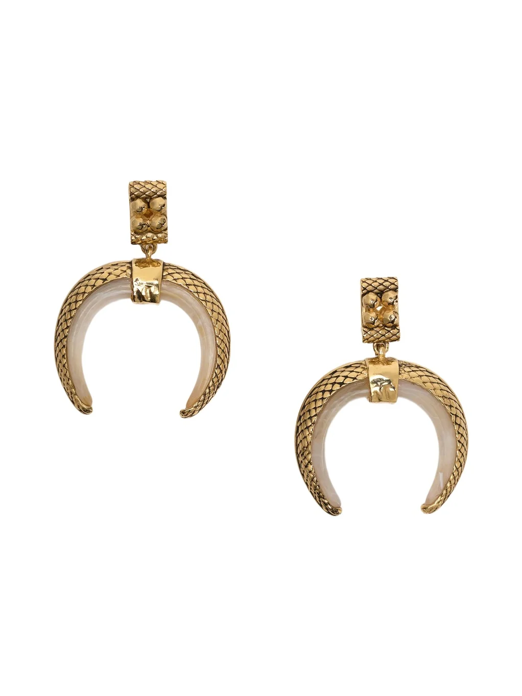 Roberto Cavalli Gold Horn Earrings