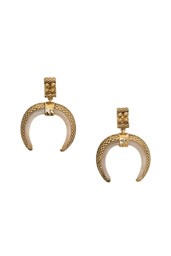 Gold Horn Earrings