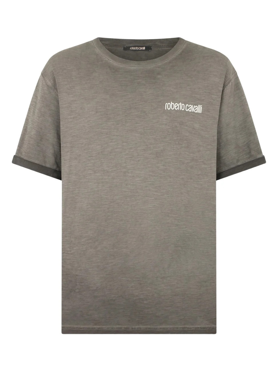 Roberto Cavalli Grey T-Shirt with Back Snake Print