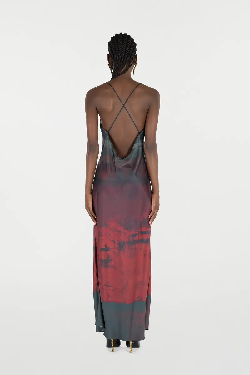 Roberto Cavalli Long Slip Dress With A Mottled Effect | Thumbnail 3