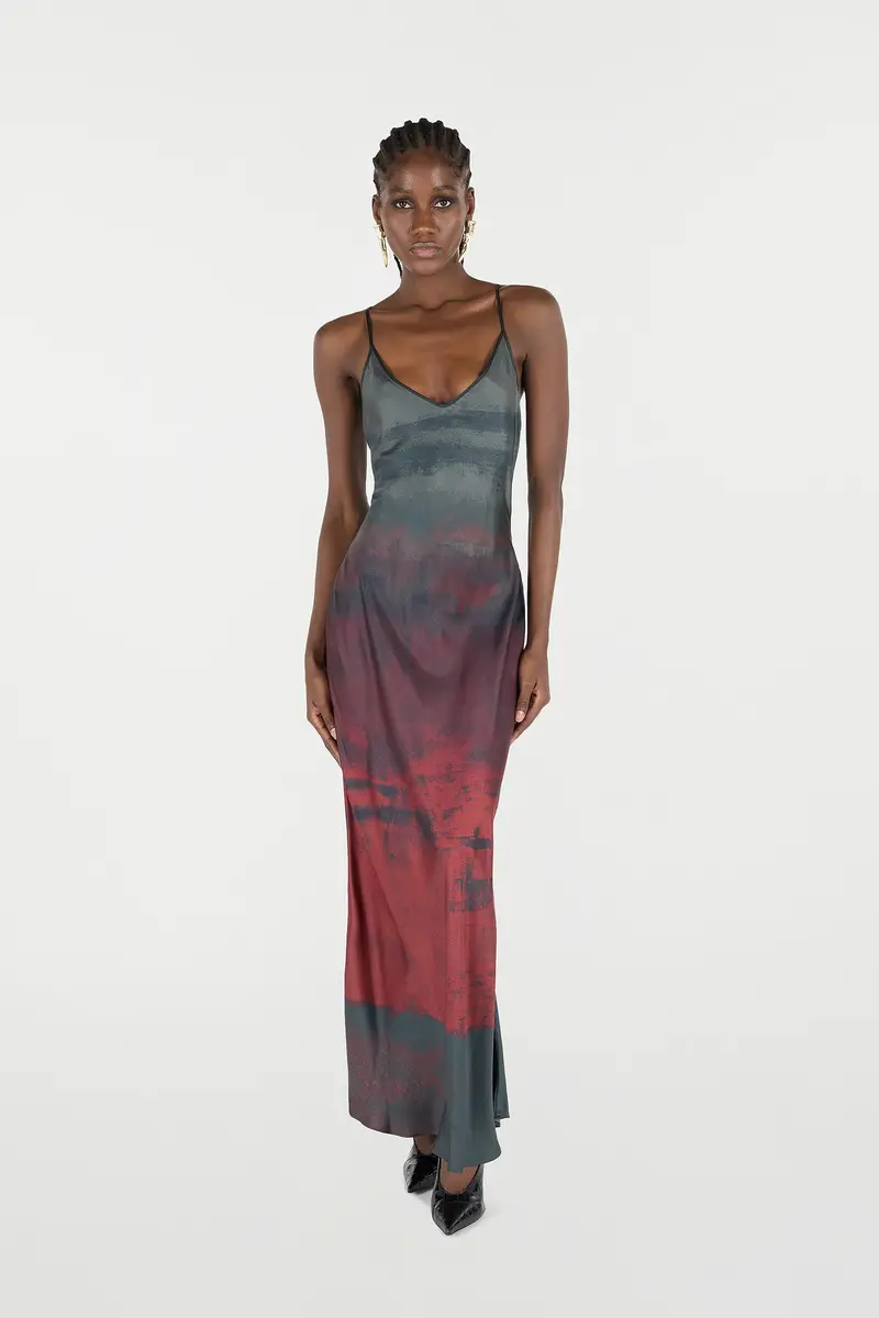 Roberto Cavalli Long Slip Dress With A Mottled Effect | Thumbnail 7