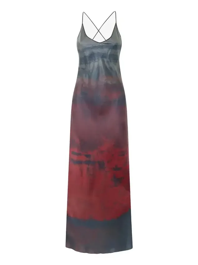 Roberto Cavalli Long Slip Dress With A Mottled Effect