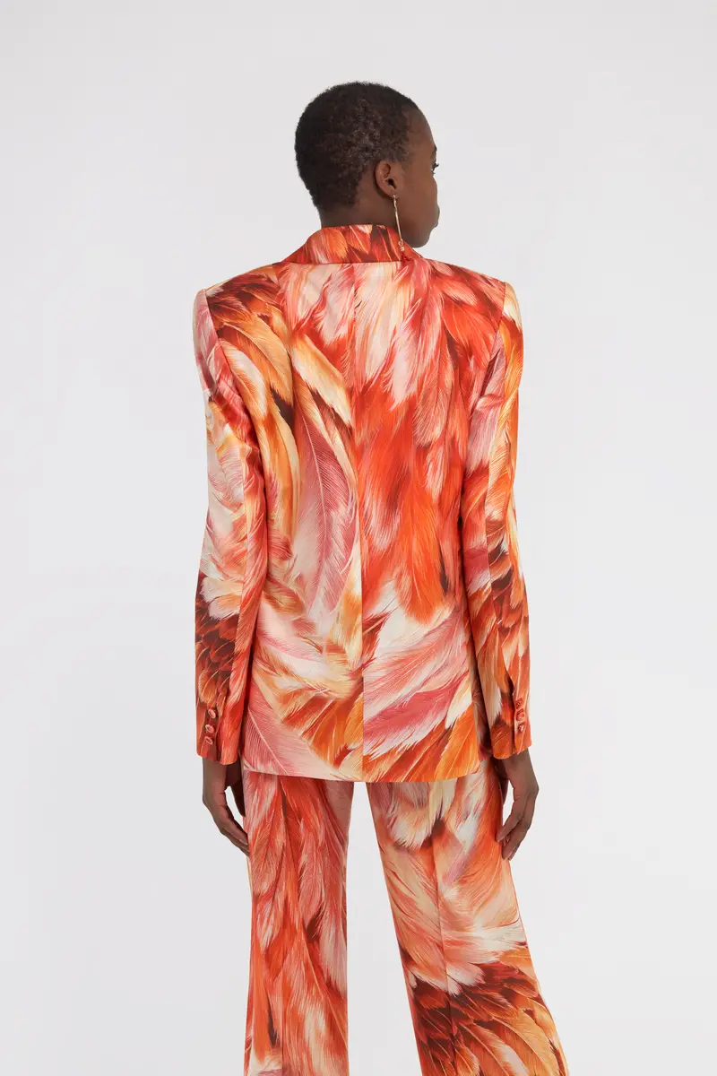 Roberto Cavalli Plumange Print Silk Jacket | Thumbnail 3