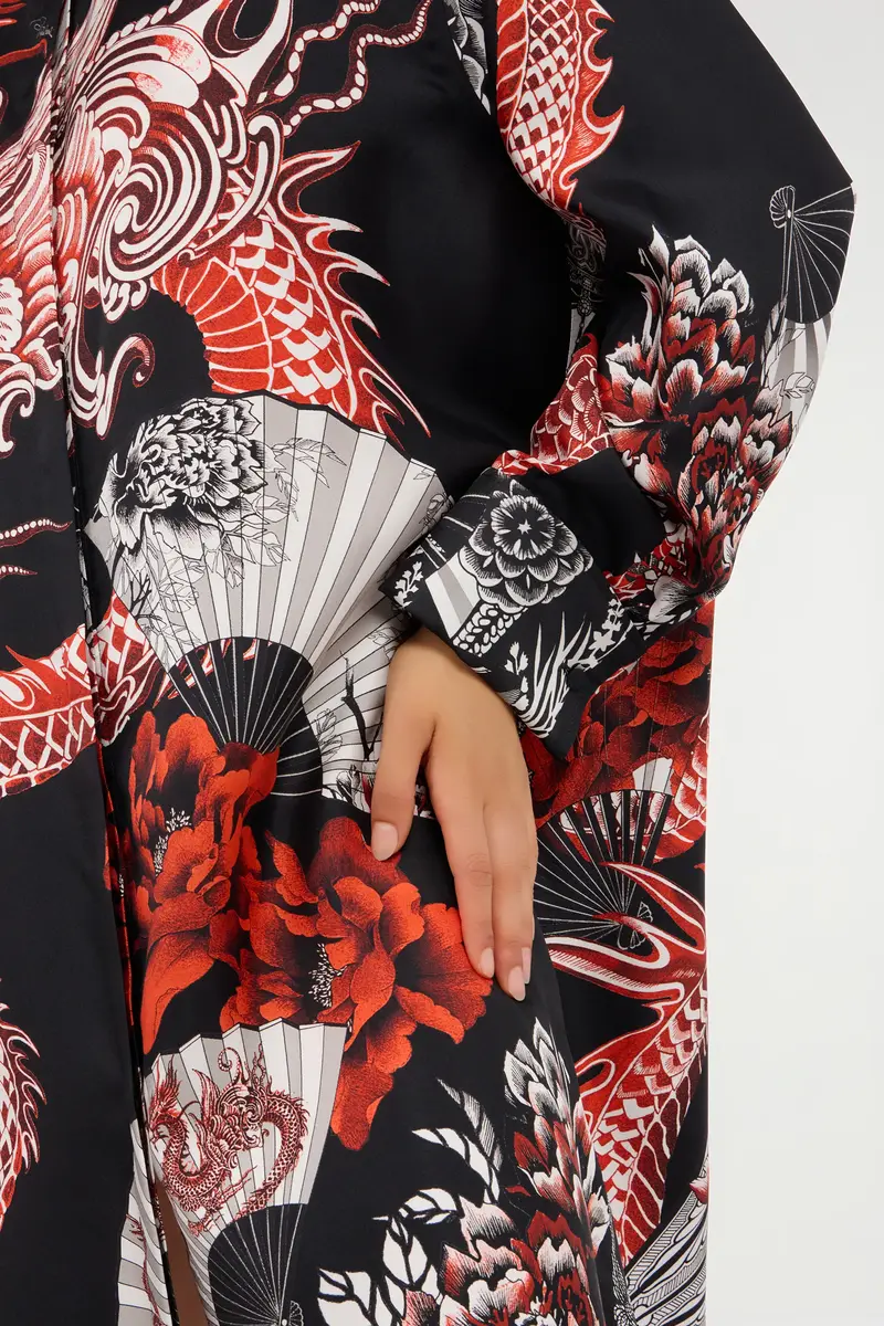 Roberto Cavalli Short dress black with red and white dragon print | Thumbnail 6 Roberto Cavalli Short dress black with red and white dragon print | Thumbnail 6