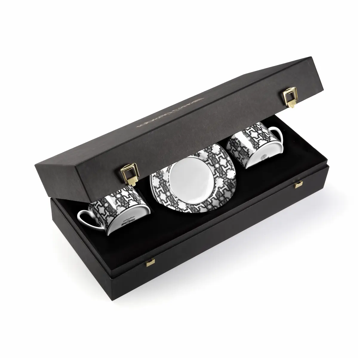 Roberto Cavalli Monogram Black2 Tea Cups In Gift Box | Thumbnail 2 Roberto Cavalli Monogram Black2 Tea Cups In Gift Box | Thumbnail 2