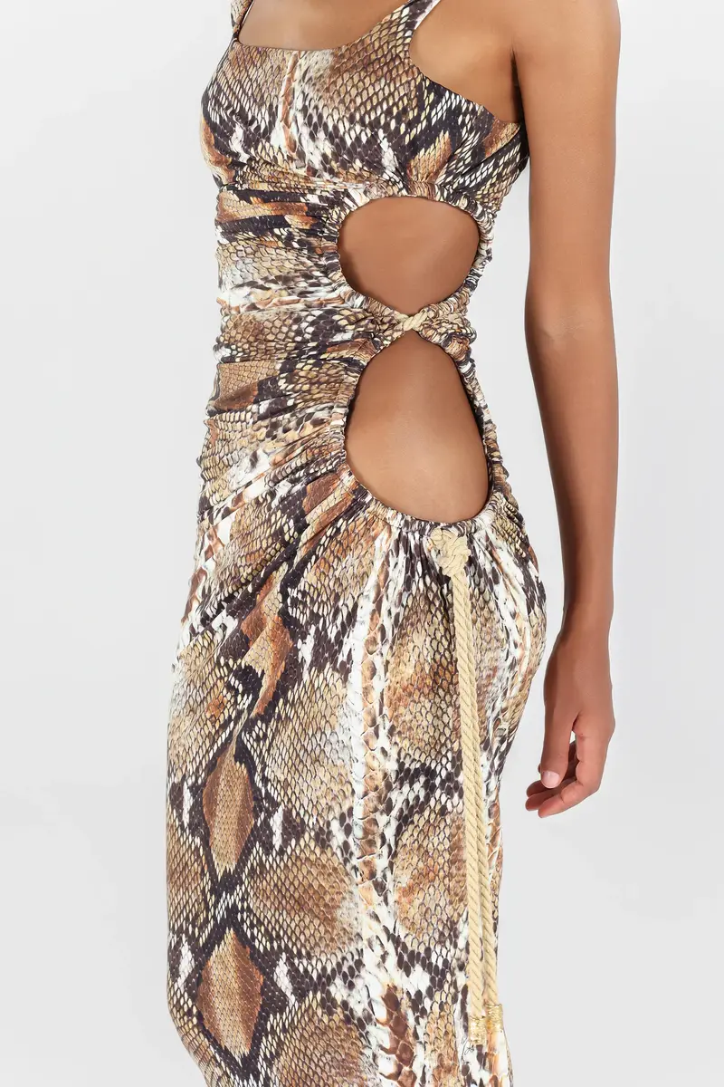 Roberto Cavalli Python print midi dress | Thumbnail 6 Roberto Cavalli Python print midi dress | Thumbnail 6