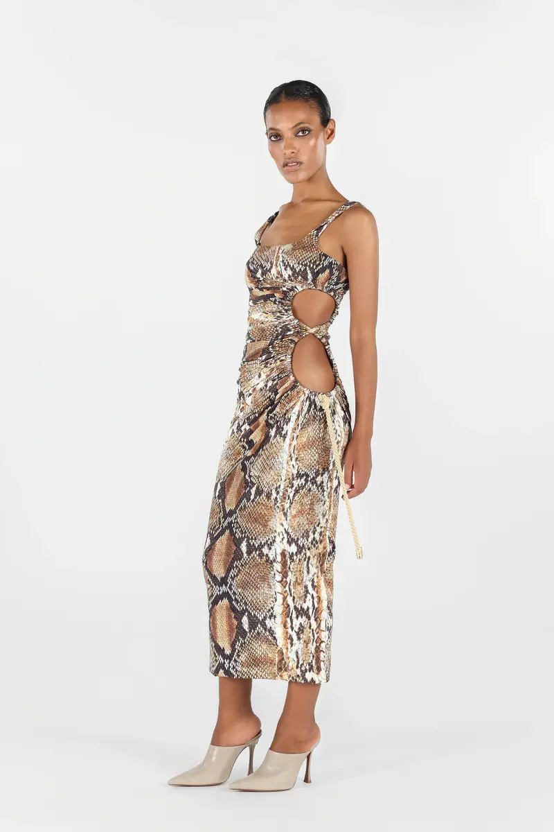 Roberto Cavalli Python print midi dress | Thumbnail 7 Roberto Cavalli Python print midi dress | Thumbnail 7