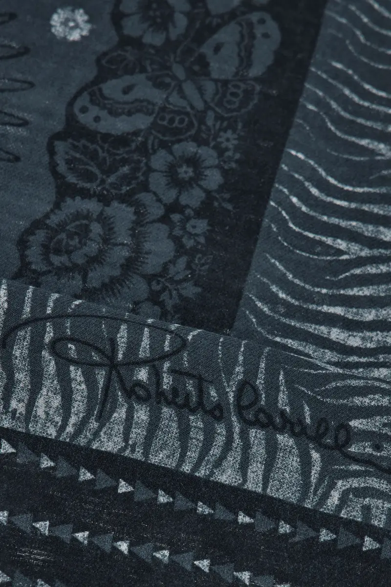 Roberto Cavalli Shawl with Zebra Pattern and Logo | Thumbnail 2