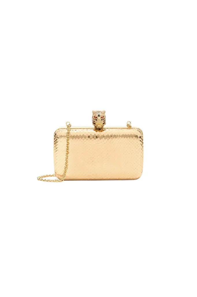 Roberto Cavalli Tiger Leather Clutch