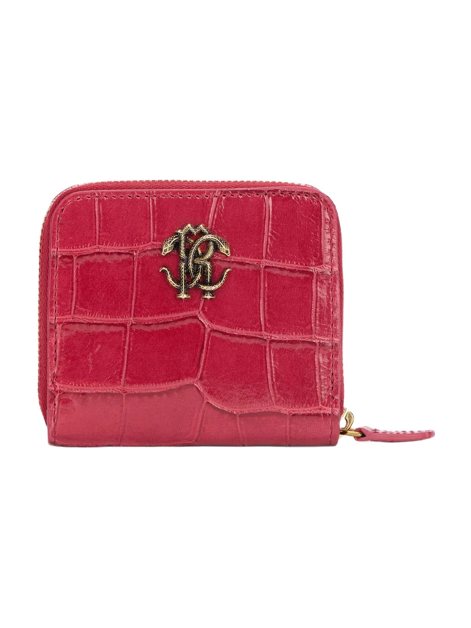 Roberto Cavalli Small Crocodile-Effect Wallet