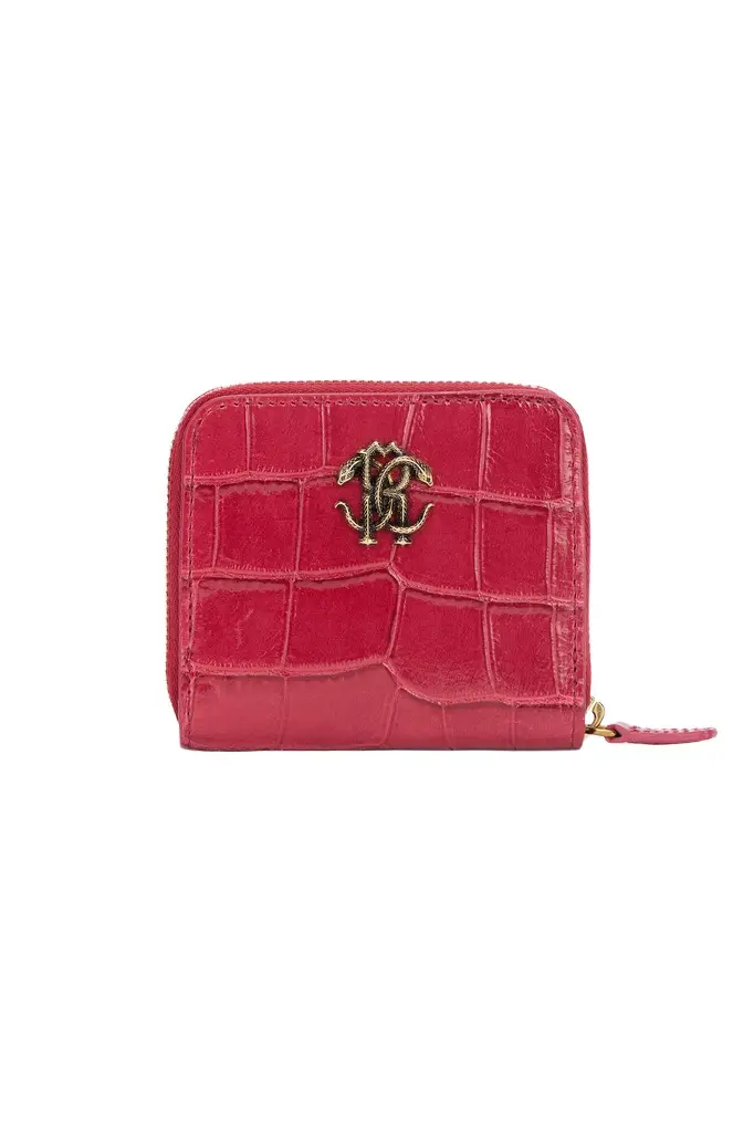Roberto Cavalli Small Crocodile-Effect Wallet