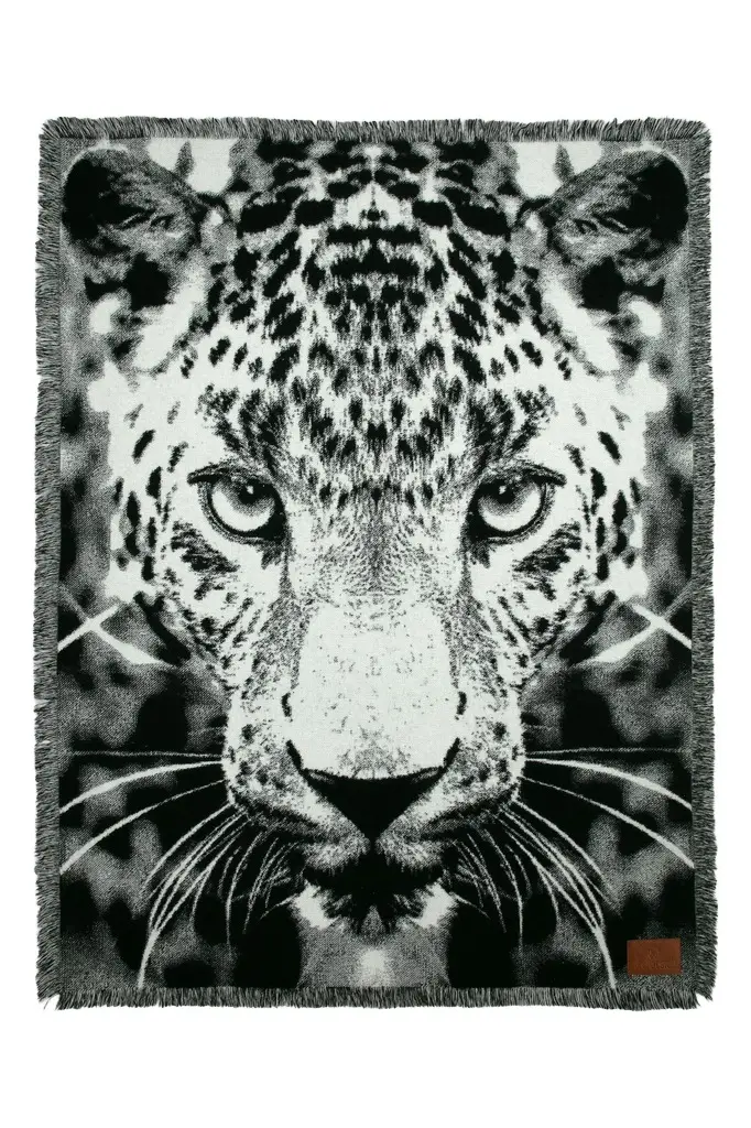Roberto Cavalli Jacquard Plaid with Leopard | Image 1 Roberto Cavalli Jacquard Plaid with Leopard | Image 1
