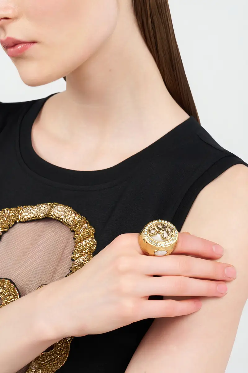 Roberto Cavalli Snake and Gemstone Ring | Thumbnail 2 Roberto Cavalli Snake and Gemstone Ring | Thumbnail 2
