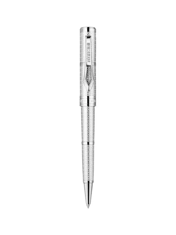 Roberto Cavalli Roberto Cavalli Chevron Ballpoint Pen, Silver Color