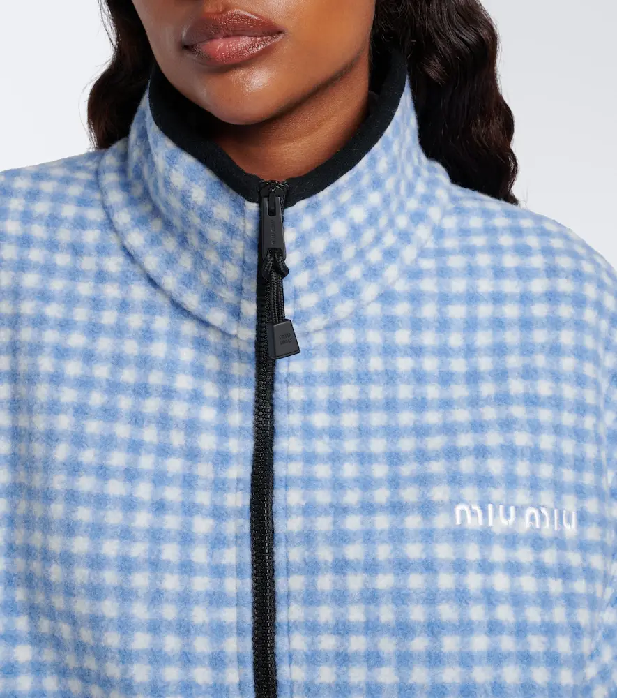 Miu Miu Gingham fleece jacket | Thumbnail 6 Miu Miu Gingham fleece jacket | Thumbnail 6