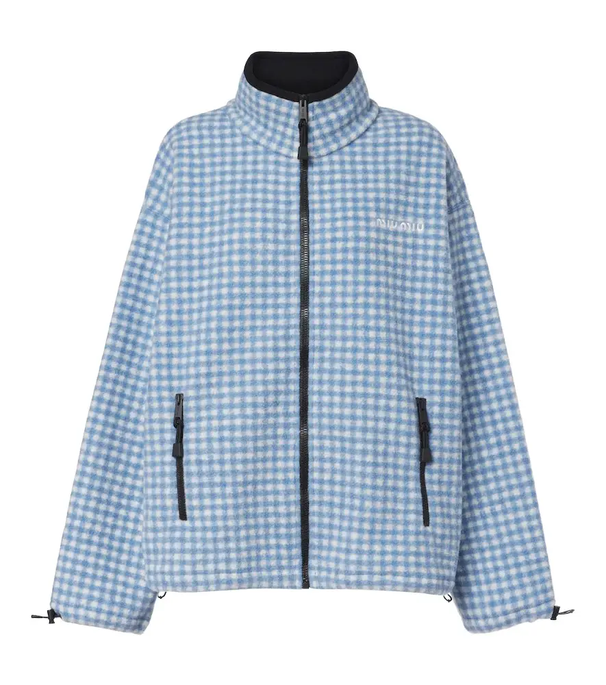 Miu Miu Gingham fleece jacket | Image 1 Miu Miu Gingham fleece jacket | Image 1