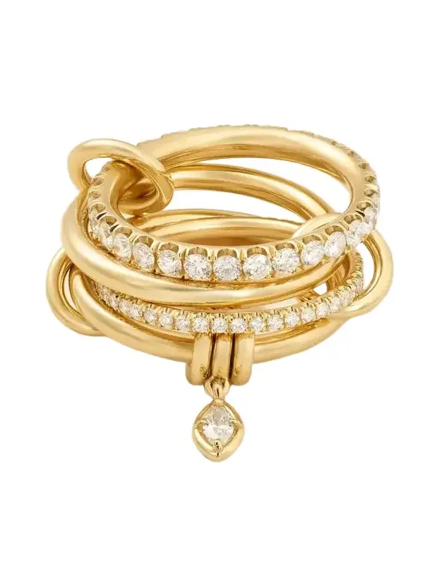 Inara Set Of Four 18-karat Gold Diamond Rings Inara Set Of Four 18-karat Gold Diamond Rings