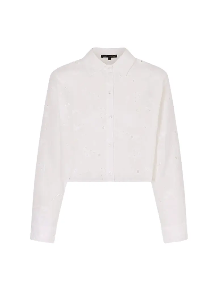 Kiki de Montparnasse Women's Simone Eyelet Linen-Cotton Crop Shirt - | Image 1 Kiki de Montparnasse Women's Simone Eyelet Linen-Cotton Crop Shirt - | Image 1